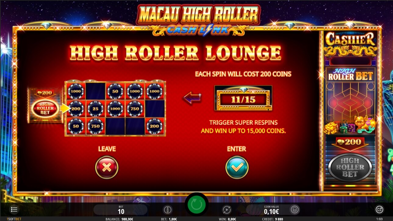 Macau High Roller عملية اللعبة
