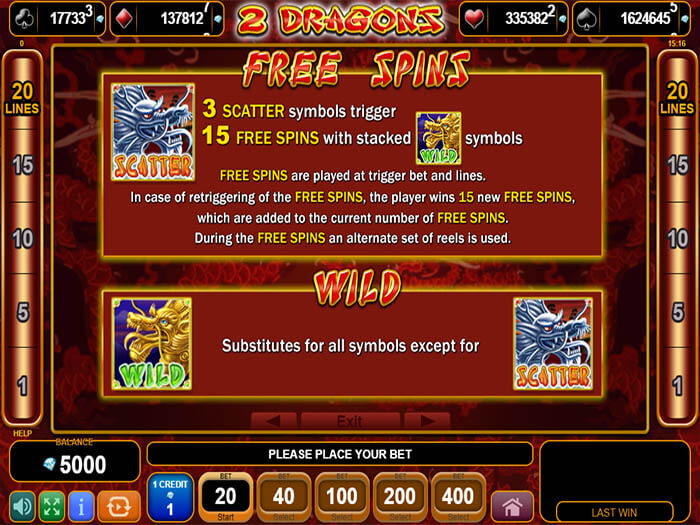 2 Dragons عملية اللعبة