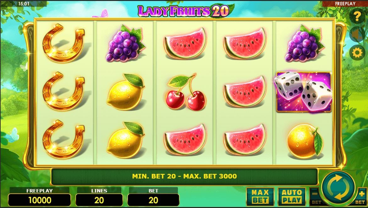 Lady Fruits 20 عملية اللعبة
