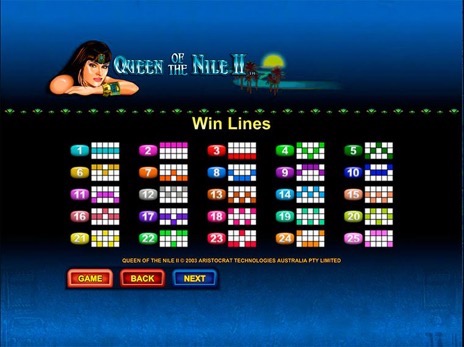Queen of the Nile 2 عملية اللعبة