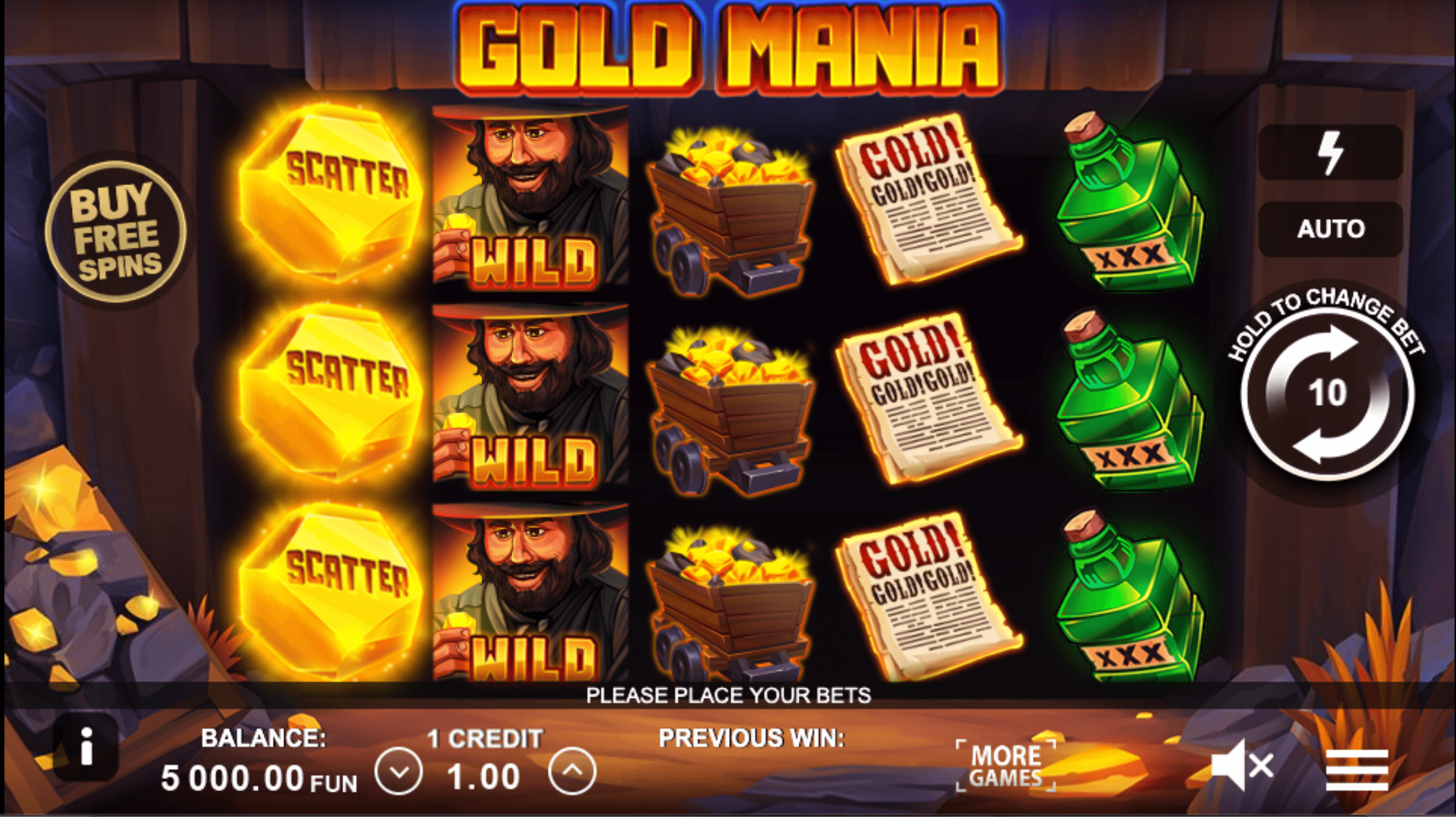 Gold Mania عملية اللعبة