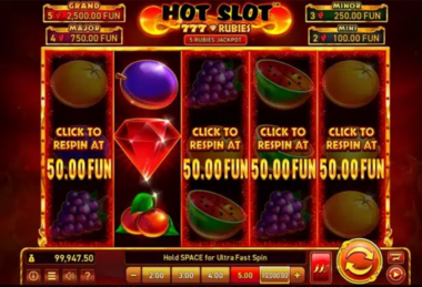Hot Slot: 777 Rubies عملية اللعبة